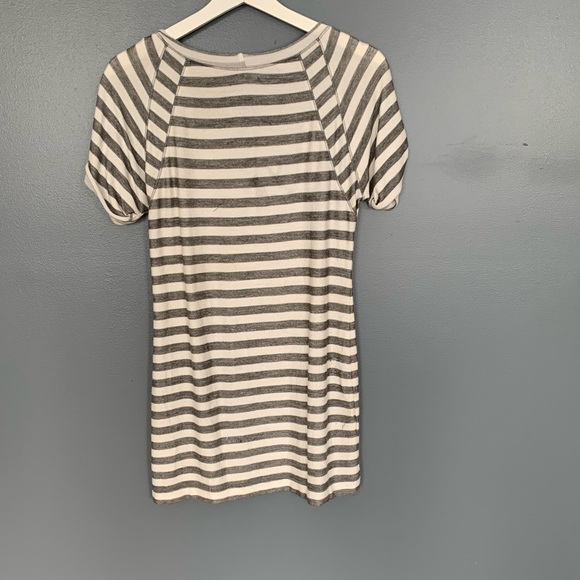 A Pea In The Pod Maternity Stripe Tee Grey Medium - Picture 5 of 7